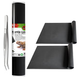 MCLANZOO reptile substrate mat front view with two-piece setup showing anti-slip surface for safety.