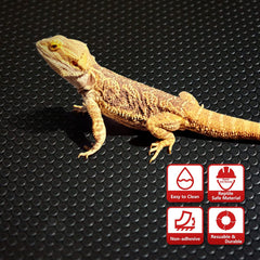 MCLANZOO reptile substrate mat lifestyle setup in a terrarium with comfortable flooring.