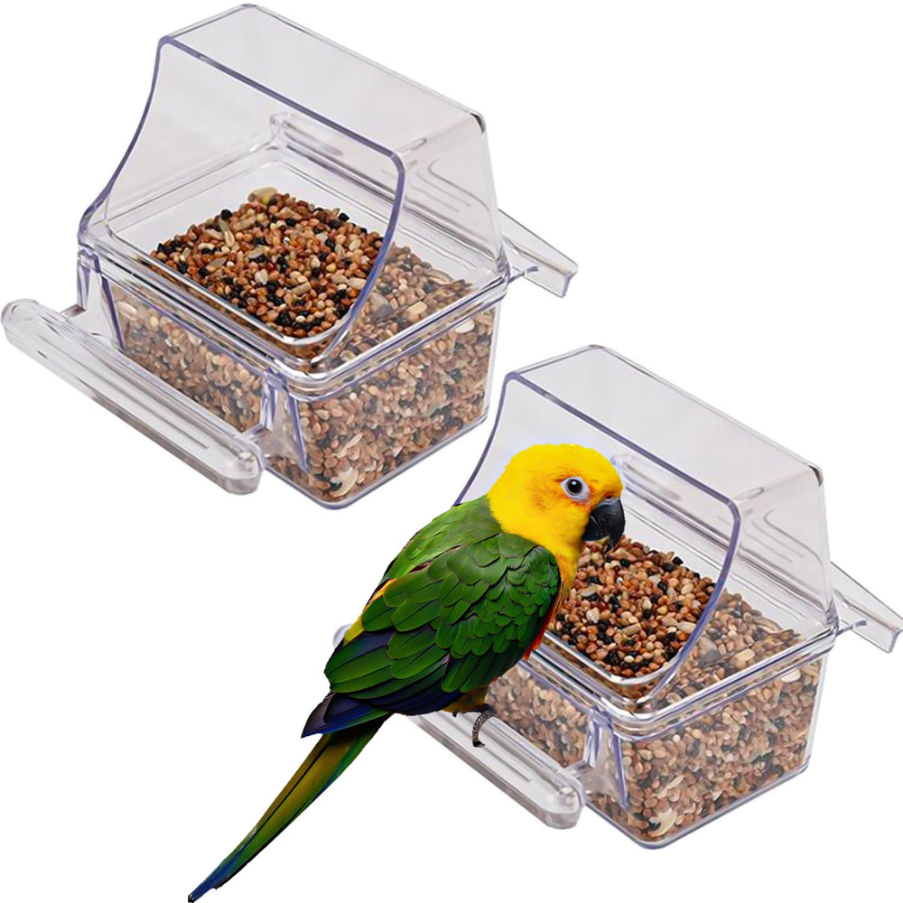 MdakeGo automatic bird feeder water dispenser in a cage for hands-off feeding