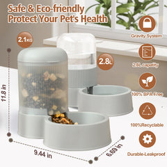 MDEHOPET gravity cat feeder BPA-free materials ensuring safe, eco-friendly pet feeding