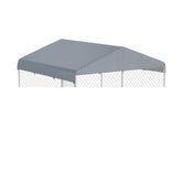 MDHAO dog kennel cover 10x10 gray top protects against rain and sun.