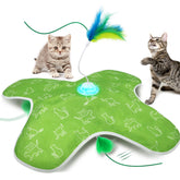 Mdupw interactive cat toy with hidden feather cover for indoor hide-and-seek play