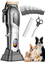 Mearens dog clippers on charging dock ready for quick cordless grooming sessions.