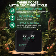 MECESOR reptile humidifier timer control enables programmable spray intervals.