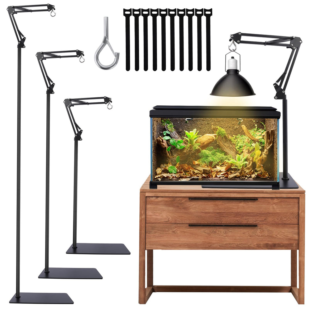 MECESOR Reptile Lamp Stand base provides stable support for heavy fixtures