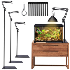 MECESOR Reptile Lamp Stand base provides stable support for heavy fixtures