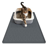 MECHEER Cat Litter Mat placed beside the box catches stray litter, keeping floors clean