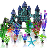 Mechpia aquarium decorations kit castle offering hiding spots and visual centerpiece
