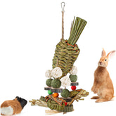 Mechpia Rabbit Toy natural-wood-grass-material promotes healthy chewing and digestion