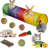 Mechpia rabbit tunnel 38x7.9-inch exterior offers durable hiding space for rabbits.