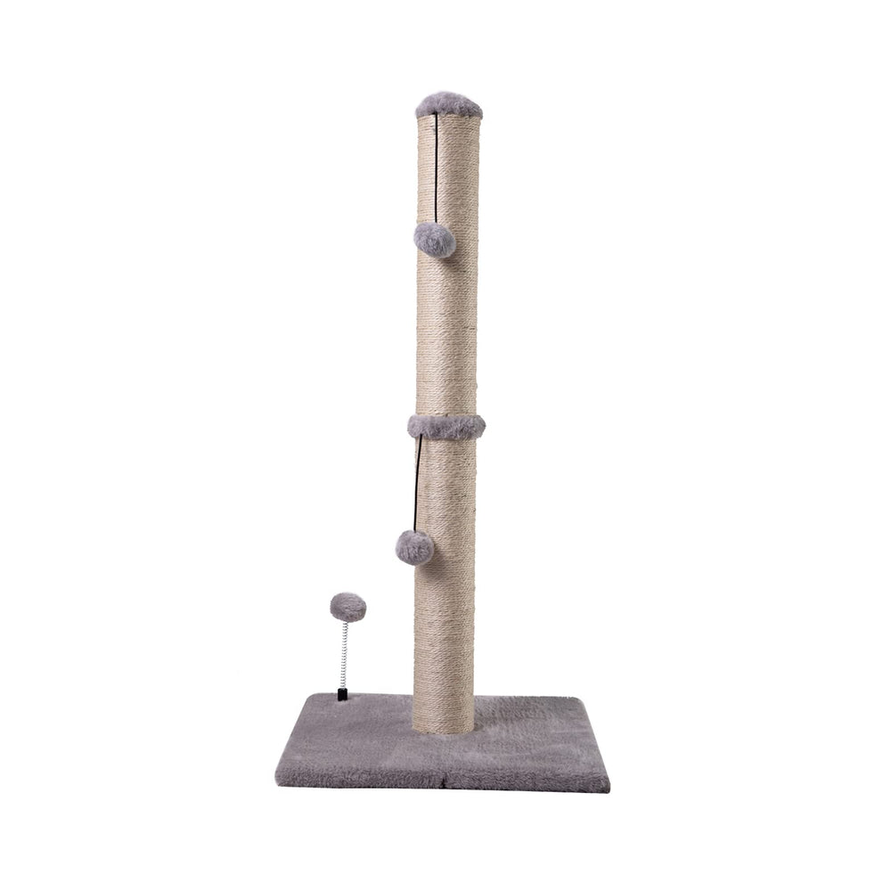 MECOOL 34-tall cat scratching post base promotes stability during vigorous scratching.