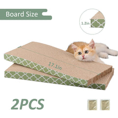 MECOOL Cat Scratcher Cardboard catnip closeup emphasizes built-in attractant to encourage play.