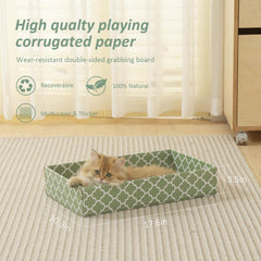 MECOOL Cat Scratching Board close-up of heavy corrugated material for sturdy scratching.