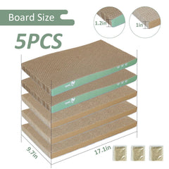 MECOOL cat scratching board flat panels provide double-sided use for extended play