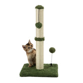 MECOOL Cat Scratching Post 22in with sisal pillars for kitten play and claw maintenance.