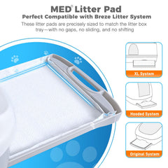 MED litter pads absorb quickly to reduce mess and odor in busy households.