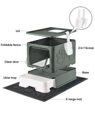 Medario foldable cat litter box offers portable, space-saving design.