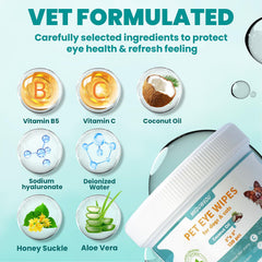 MEDUWEDU Eyes Wipes used on a dog for eye debris removal.