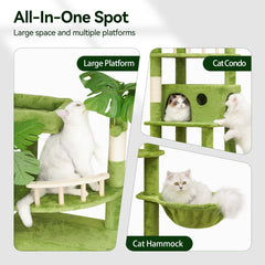Meecal 77in cat tower features soft hammocks for comfortable lounging
