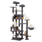 Meecal 85in Giant Cat Tree cloud beds offer plush comfort for restful naps.