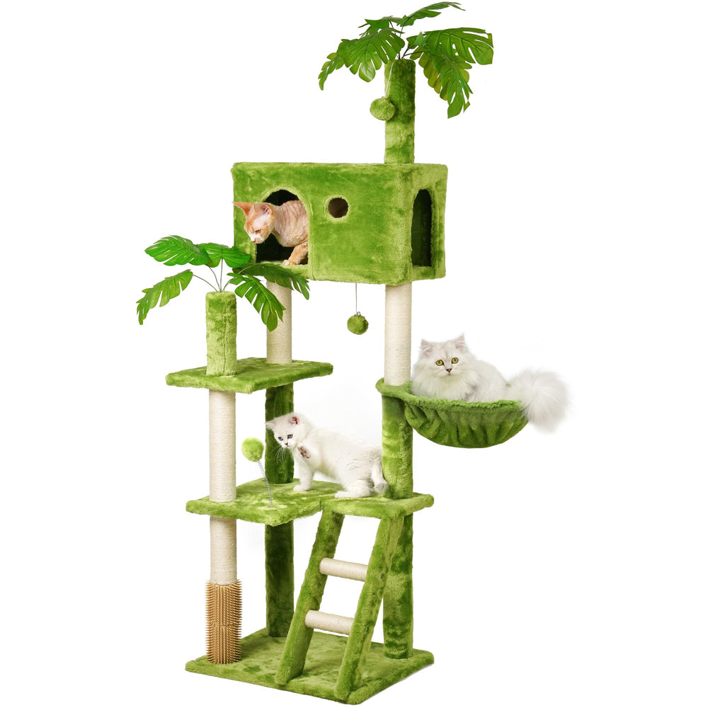 Meecal 65in cat-tree scratching-post sturdy sisal for healthy scratching and multi-cat play