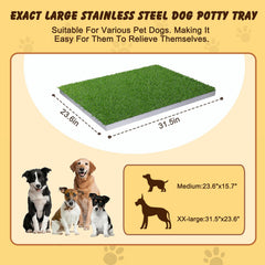 Meegood dog grass pad grass mats with replaceable turf for a fresh patch.