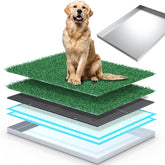 Meegood dog grass pad tray assembly highlights a multi-layer setup for quick drainage.