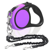 Meegood double retractable leash side view for two-dog walking convenience.