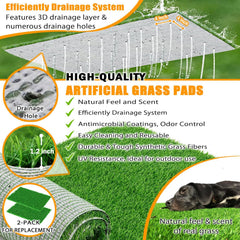Meegood removable grass pad—easy cleanup with rinsing or wiping