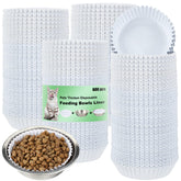 Meekoo 600pcs bowl liners in white packaging for easy restocking and reduced mess.