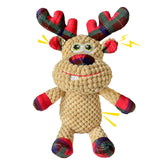 MeetYooo Christmas Elk Dog Toy with squeaker for interactive festive play