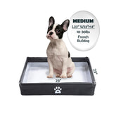 MEEXPAWS foldable dog pad holder tray for compact storage and quick setup.