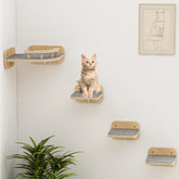Megidok cat wall furniture corner bed demonstrates space-saving vertical lounging for cats up to 22 lbs.