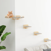 Megidok modern cat wall furniture shows three-step climbing design for safe vertical play.
