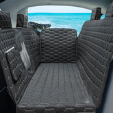 Meginc dog seat cover on Tesla Model 3 back seat protects from scratches and mud.