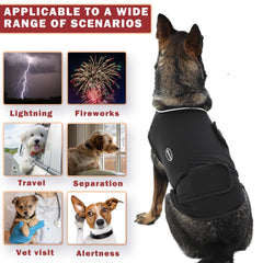 Meifsou dog anxiety vest adjustable straps demonstrate easy fitting for different body shapes
