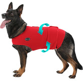 Meifsou Dog Anxiety Vest closeup shows snug, breathable fit for calm wear.