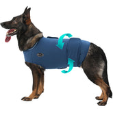 Meifsou dog anxiety vest front view shows snug, secure fit for calmer wear