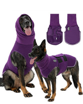Meifsou dog anxiety vest hooded back view highlighting full coverage for calming pressure