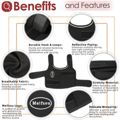 Meifsou dog anxiety vest soft fabric closeup highlights skin-friendly, breathable material