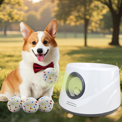 MEKAPLE automatic dog ball launcher compact unit ready for hands-free fetch fun.