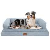 MEKIY extra-large dog bed foam couch supports big dogs during naps.