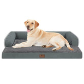 MEKIY large dog bed orthopedic foam closeup showing supportive egg crate texture