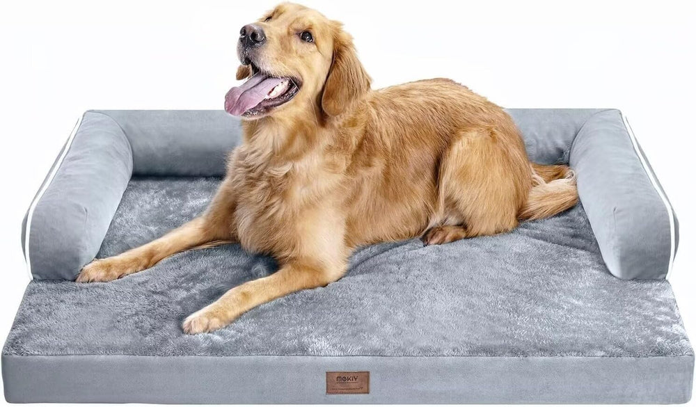MEKIY large dog bed with orthopedic egg crate foam supports joints