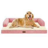 MEKIY large pink orthopedic dog bed with plush surface for joint comfort