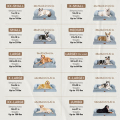MEKIY XXL dog bed with U-shaped bolster offers head and neck support.