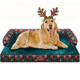 MEKIY XL Christmas Dog Bed side view highlights spacious design for large dogs' comfort