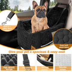 melafa365 memory-foam dog seat closeup highlights plush comfort and skin-friendly fabric