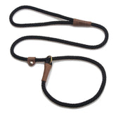 Mendota Slip Leash black in hand showing comfortable grip for training and daily walks