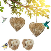 Menkxi heart-shaped bird nesting house provides a charming outdoor shelter for hummingbirds